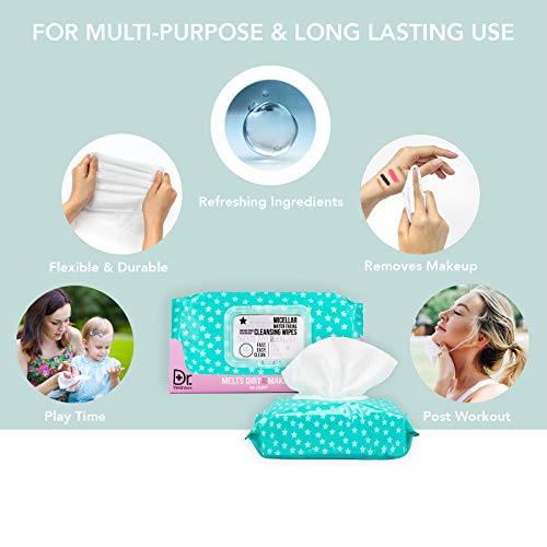 Dr. Wellness - 2 Pack (60 Count Each) Micellar Water Facial Cleansing Wipes