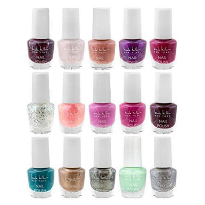 Nicole Miller Mini Nail Polish Set / Floral Collection /15 Metallic and Trendy Colors