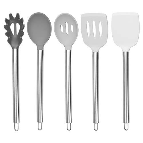 Cook with Color Silicone Cooking Utensils, 5 Pc Kitchen Utensil Set, Easy to Clean Silicone Kitchen Utensils, Cooking Utensils for Nonstick Cookware, Kitchen Gadgets Set