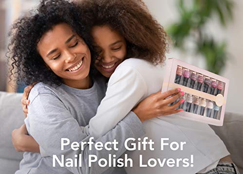 Ellen Tracy Nail Polish Set - Fingernail Polish for Women and Girls, 14 MINI Nail Polish Colors, Glossy and Glitter Quick to Dry Nail Polish