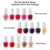 Nicole Miller Striped Mini Nail Polish Set - 15 Glossy and Trendy Colors