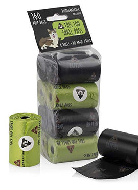 Precious Tails Poop Bags for Dogs, Biodegradable, Unscented, Dog Waste Bags with Sayings