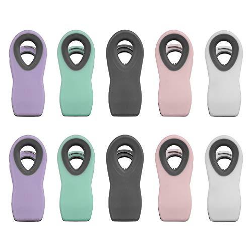 10 Piece Bag Clips with Magnet, Food Clips, Chip Clips, Bag Clips for Food Storage with Air Tight Seal Grip, Snack Bags and Food Bags (Multicolored)