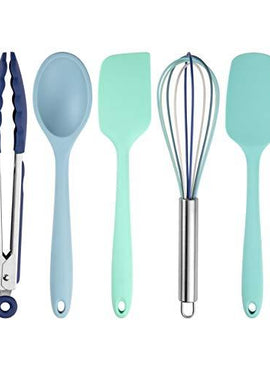 Cook with Color Silicone Cooking Utensils, 5 Pc Kitchen Utensil Set, Easy to Clean Silicone Kitchen Utensils, Cooking Utensils for Nonstick Cookware, Kitchen Gadgets Set