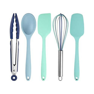 Cook with Color Silicone Cooking Utensils, 5 Pc Kitchen Utensil Set, Easy to Clean Silicone Kitchen Utensils, Cooking Utensils for Nonstick Cookware, Kitchen Gadgets Set