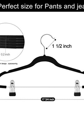 Raymond Waites Ultra-Thin Non-Slip Velvet Clothing Hangers with Clips, Flocked & Durable, Closet Space Saving, for Garments, Suits, Dresses, Pants, Shirts, Coats, 6 Pack