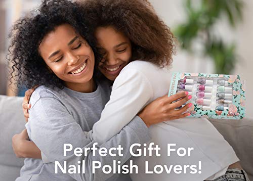 Nicole Miller Mini Nail Polish Set / Floral Collection /15 Metallic and Trendy Colors