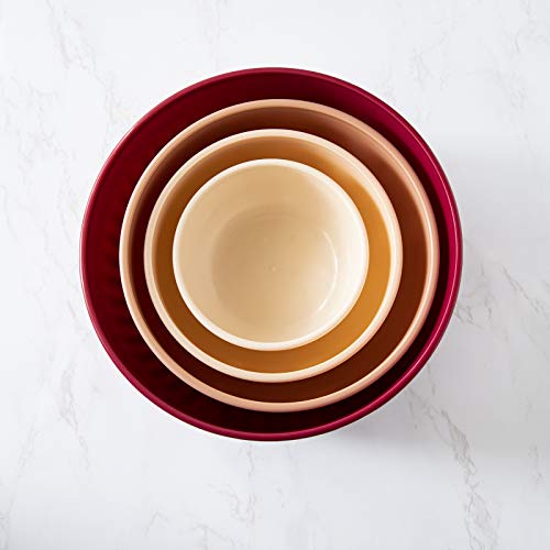 Cook with Color Mixing Bowls - 8 Piece Large Nesting Plastic Mixing Bowl Set with Lids