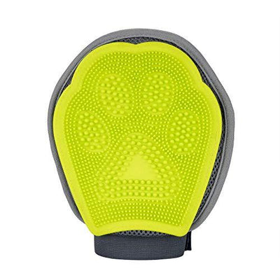 Precious Tails Grooming Mit for Dogs and Cats, Double Sided Pet Grooming Glove (Green and Gray)