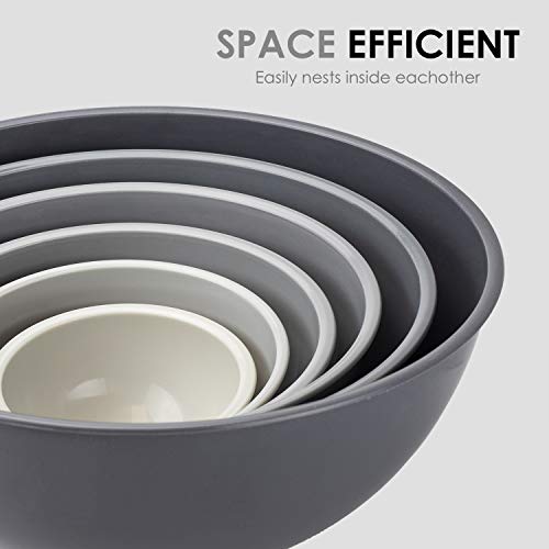 Cook with Color Plastic Mixing Bowls with Lids - 12 Piece Nesting Bowls Set includes 6 Prep Bowls and 6 Lids, Microwave Safe Mixing Bowl Set