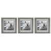 Sheffield Home Decor Collection- 3 Piece Picture Frame Set 12x12in, Floating to 8x8in