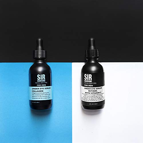 Sir Handsome Under Eye Serum for Men with Collagen for Glowing and Revitalized Skin, Great for All Skin Types, 2 Fl Oz Bottle