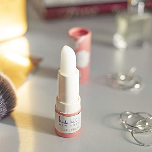 Nicole Miller 4 Pack Moisturizing Lip Balm Collection, Lip Softening Gift Set, Perfect Gift for Women and Girls (Rose, Berry, Coconut, and Grapefruit)