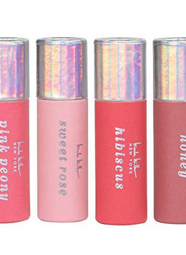 Nicole Miller 4 Pack Lip Balm Set- Moisturizing Lip Balm in Honey, Hibiscus, Sweet Rose, and Pink Peony