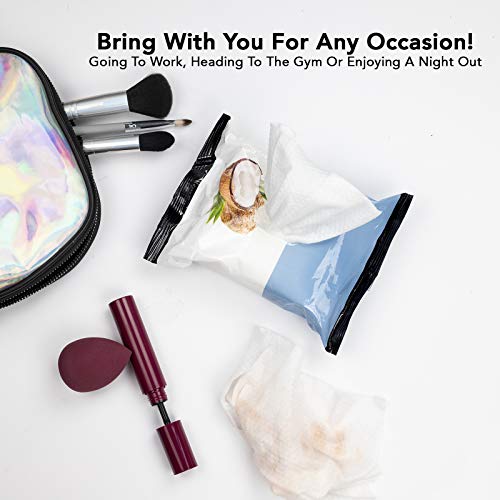 Body Prescriptions 2 Pack (30 Count Each) Coconut and Collagen Facial Cleansing and Gentle Make Up Remover Wipes