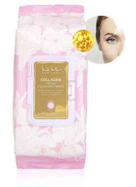 Nicole Miller Collagen Facial Cleansing Wipes and Makeup Remover Wipes - 60 Count
