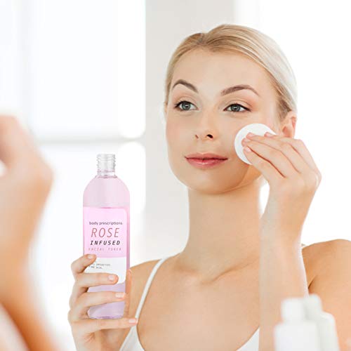 Body Prescriptions Rose Infused Toner for Smooth Skin, Facial Toner for Women, Radiant Cleanser, Hydrating Toner, Removes Impurities, Softens Skin 8.4 Fl Oz
