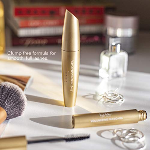 Nicole Miller Set of 2 Mascaras, Lengthening and Volumizing Two Piece Mascara Gift Set for Women and Girls (Floral Pink Package)