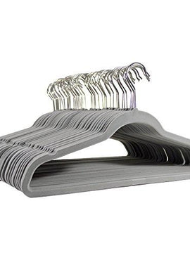Michael Graves Design Ultra-Thin Non-Slip Velvet Clothing Hangers, Flocked & Durable, Closet Space Saving, for Garments, Suits, Dresses, Pants, Shirts, Coats, 50 Pack
