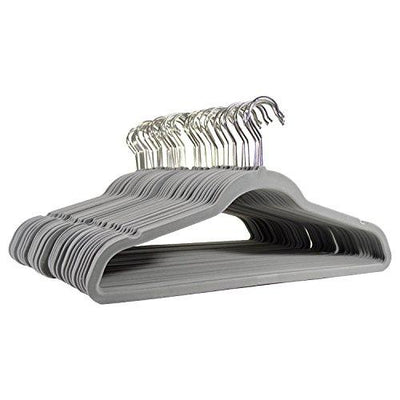 Michael Graves Design Ultra-Thin Non-Slip Velvet Clothing Hangers, Flocked & Durable, Closet Space Saving, for Garments, Suits, Dresses, Pants, Shirts, Coats, 50 Pack