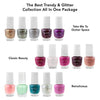 Nicole Miller Mini Nail Polish Set / Floral Collection /15 Metallic and Trendy Colors