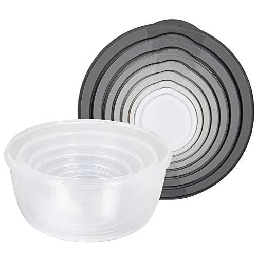 Cook with Color Round Food Storage Containers with Lids, Easy-Find Nesting Plastic Containers, 14 Piece Set