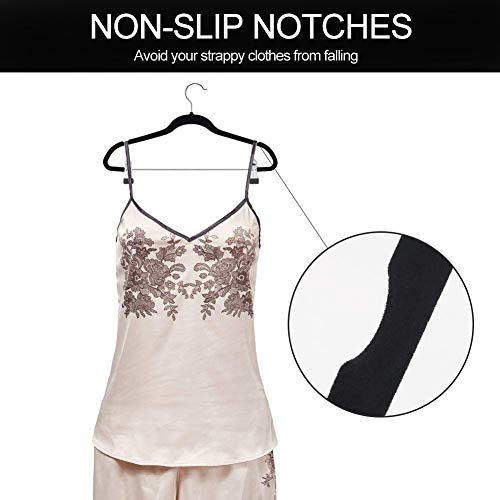 Raymond Waites Ultra-Thin Non-Slip Velvet Clothing Hangers with Clips, Flocked & Durable, Closet Space Saving, for Garments, Suits, Dresses, Pants, Shirts, Coats, 6 Pack