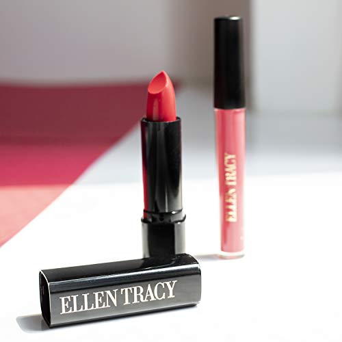Ellen Tracy Matte Lipgloss and Lipstick Set, Lip Gloss and Lip Stick Set, Lipgloss Set for Women and Girls, Matte Lipstick - Sangria