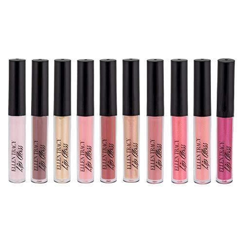 Ellen Tracy 10 Pc Lip Gloss Collection, Shimmery Lip Glosses for Women and Girls, Long Lasting Color Lip Gloss Set with Rich Varied Colors, Great Holiday Gift and Birthday Gift