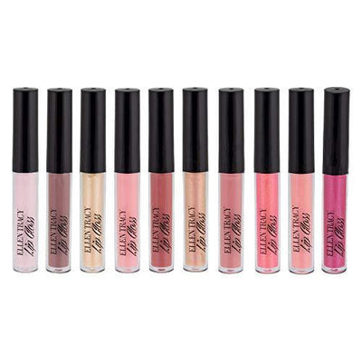 Ellen Tracy 10 Pc Lip Gloss Collection, Shimmery Lip Glosses for Women and Girls, Long Lasting Color Lip Gloss Set with Rich Varied Colors, Great Holiday Gift and Birthday Gift