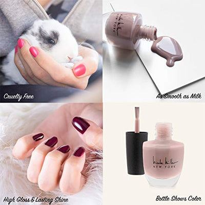 Nicole Miller Nail Polish Set, 6 Piece Nail Polish Collection, Quick Dry Nail Polish for Women and Girls