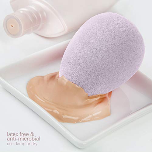 Nicole Miller 3 Piece Makeup Sponge Set, Blend to Perfection Sponge Trio, Contouring and Highlighting, Foundation Sponge, Makeup Gift Set, Latex Free (Silver Box)