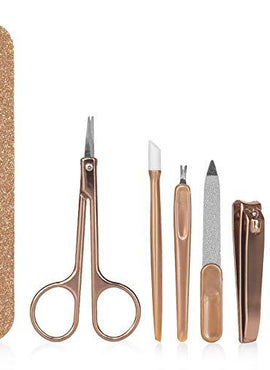 Ellen Tracy Manicure Set, 7 Piece Nail Kit in Cylinder Box, Manicure and Pedicure Tool Set with Emery Board, Cuticle Cleaner, 2 Nail Clippers, Nail File, Cuticle Pusher and Scissor