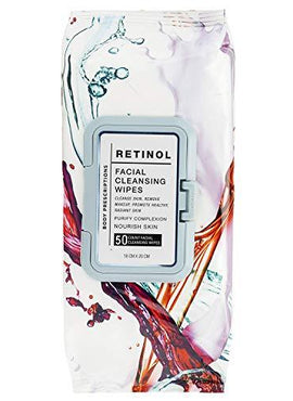 Body Prescriptions Single Pack (50 Count Each) Retinol Facial Cleansing and Gentle Make Up Remover Wipes Flip Top Pack