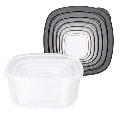 Cook with Color Square Food Storage Containers with Lids, Easy-Find Nesting Plastic Containers, 14 Piece Set