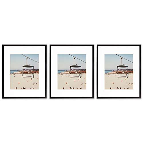 Sheffield Home Decor Collection- 3 Piece Picture Frame Set 11x14in, Matted to 8x10in