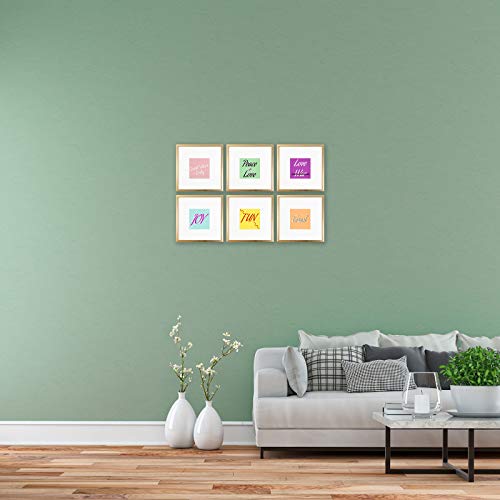 Sheffield Home Decor Collection- 6 Piece Picture Frame Set 8x8in, Matted to 4x4in