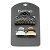 Bebe Hair Clips, Squeeze Claw Clips for Hair, Set of Hair Clamp, Set of Three Assorted Hair Clips for Women and Girls ( 1 x Medium bebe Logo Clip, 2 x Small Silver & Gold Glitter Clips)