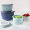 Cook with Color Mixing Bowls - 8 Piece Large Nesting Plastic Mixing Bowl Set with Lids