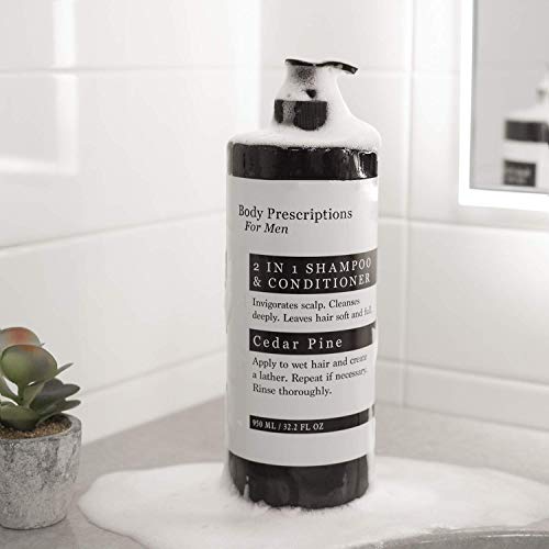 Body Prescriptions 2 in 1 Shampoo and Conditioner for Men Cedar Pine Scent