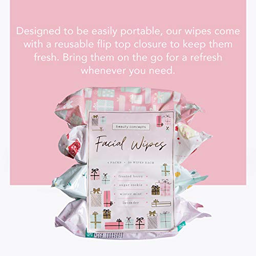 Body Prescriptions Holiday Facial Wipe Set- 4 Packs of Face Wipes