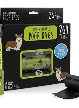 Precious Tails Poop Bags for Dogs, Biodegradable, Unscented, Dog Waste Bags with Sayings