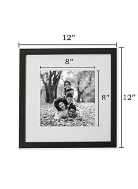 Sheffield Home Decor Collection- 9 Piece Square Picture Frame Set 12x12 in, Matted to 8x8
