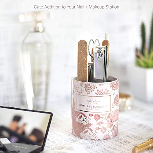 Nicole Miller Manicure Set, 7 Piece Nail Kit in Cylinder, Manicure and Pedicure Tool Set with Emery Board, Cuticle Cleaner, 2 Nail Clippers, Nail File, Cuticle Pusher and Scissor