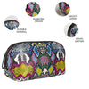 Nicole Miller Makeup Bag, Travel Toiletry Bag, and Cosmetic Bag- Multicolor Faux Leather Snakeskin Print (Long Loaf Bag)