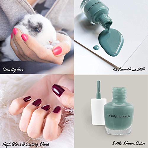 B.C. Beauty Concepts Nail Polish Set - 14 Mini Nail Polish Colors, Polish Kit for Fingernails and Toenails