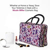 Nicole Miller Makeup Bag, Travel and Toiletry Bag, Large Cosmetic Bag with Zippered, Transparent Pockets and Handles, Foldable Makeup Bag for Home and Travel (Colorful Flower Print with Black Handles)