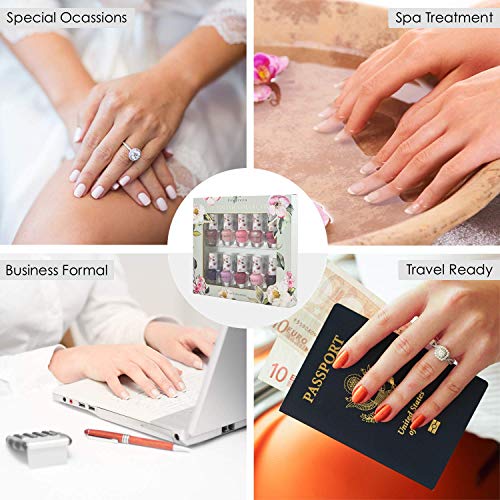 Live Green Nail Polish Set - 10 Mini Nail Polish Colors, Polish Kit for Fingernails and Toenails