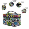 Nicole Miller Makeup Bag, Travel Toiletry Bag, and Cosmetic Bag- Multicolor Faux Leather Snakeskin Print (Large Train Bag)