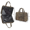 Once Upon A Rose Makeup Bag for Women and Girls, Large Cosmetic Bag with Zippered, Transparent Pockets and Handles, Foldable Makeup Bag for Home and Travel - Leopard Print